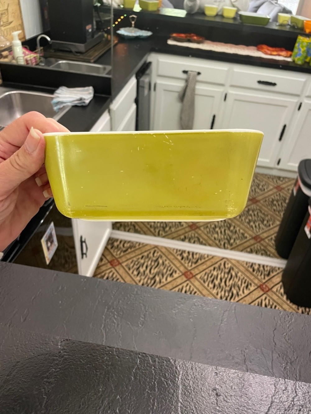 Pyrex Verde Frigie Set- No Lids Vintage Yellow Glass Baking/Storage Dish Set - Picture 6 of 15